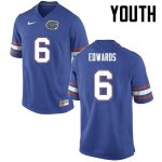 Youth Florida Gators #6 Brian Edwards NCAA Nike Blue Authentic Stitched College Football Jersey YER1262WI